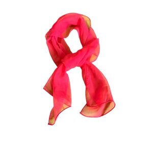Vintage Sheer Ombre Scarf Coral redLightweight Sheer Chiffon Scarf Women‎
